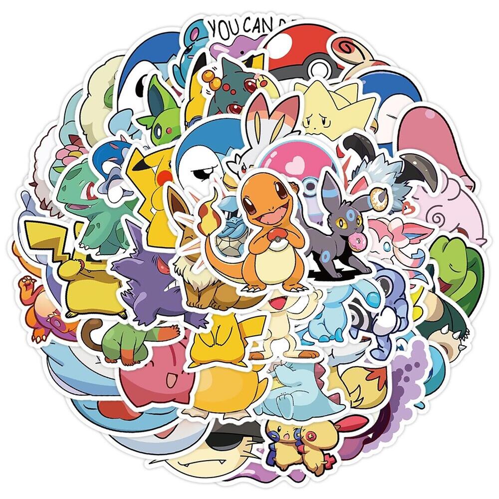 Pokemon Anime Cute Sticker Lot of 50pcs Pikachu NEW